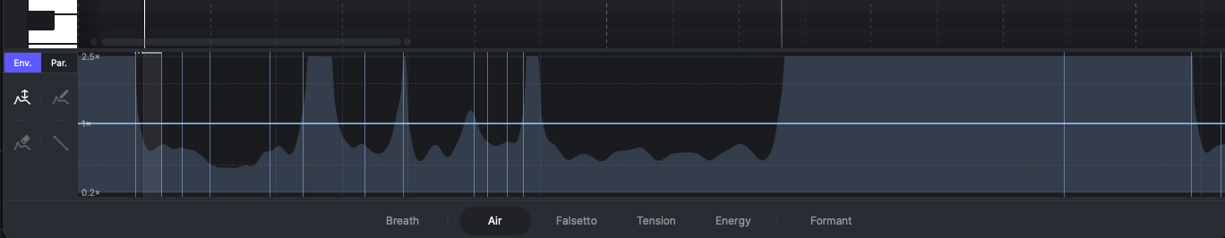 The Emotion Controls parameters in ACE Studio, such as Flasetto, Tension, and Energy, for adjusting vocal style.
